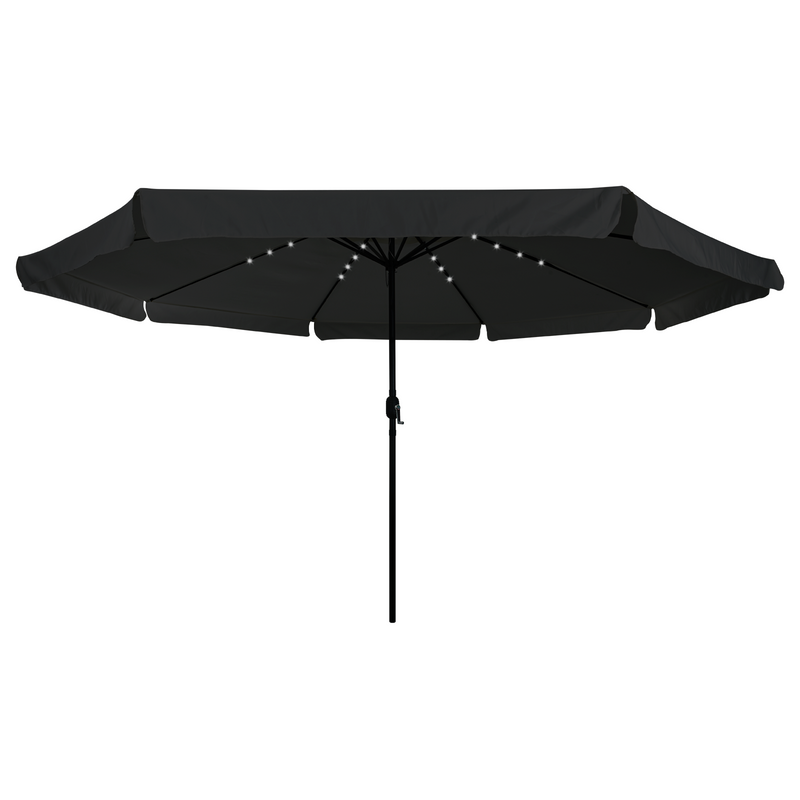 Garden Umbrella with LED Lights 395x245 cm Black