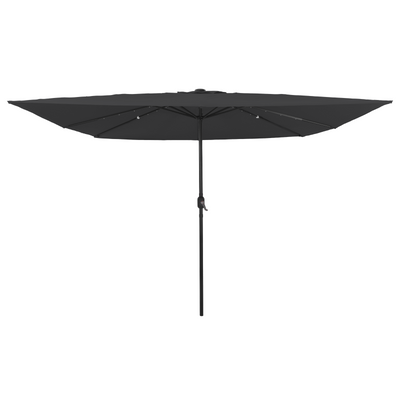 Square Garden Umbrella with LED Lights 295x245 cm Charcoal