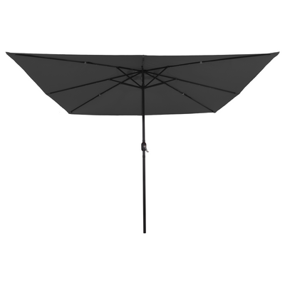 Square Garden Umbrella with LED Lights 295x245 cm Charcoal