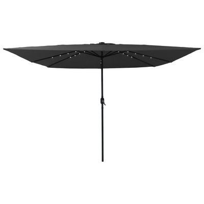Square Garden Umbrella with LED Lights 295x245 cm Charcoal