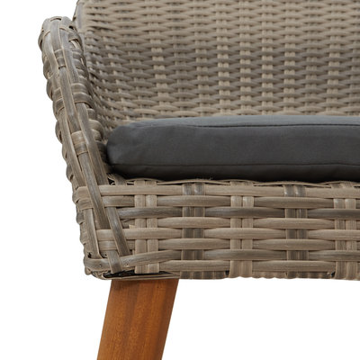 Garden Chairs with Cushions 2 pcs Black Poly Rattan