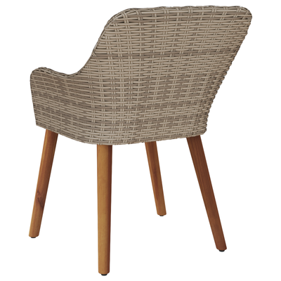 Garden Chairs with Cushions 2 pcs Black Poly Rattan