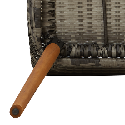 Garden Chairs with Cushions 2 pcs Grey Poly Rattan