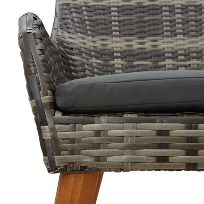 Garden Chairs with Cushions 2 pcs Grey Poly Rattan