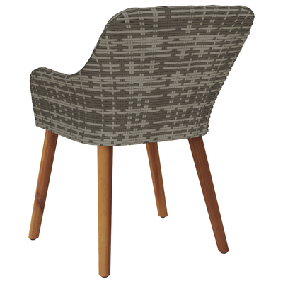 Garden Chairs with Cushions 2 pcs Grey Poly Rattan