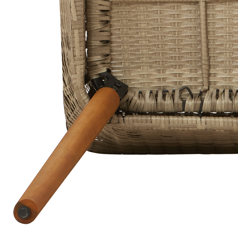 Garden Chairs with Cushions 2 pcs Beige Poly Rattan