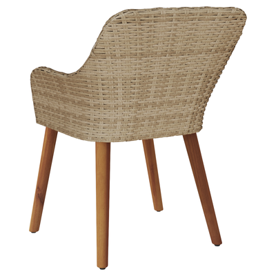 Garden Chairs with Cushions 2 pcs Beige Poly Rattan
