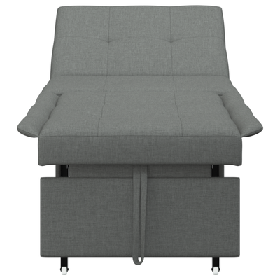 Sofa Bed 3-in-1 Pull-Out Design Dark Grey Fabric