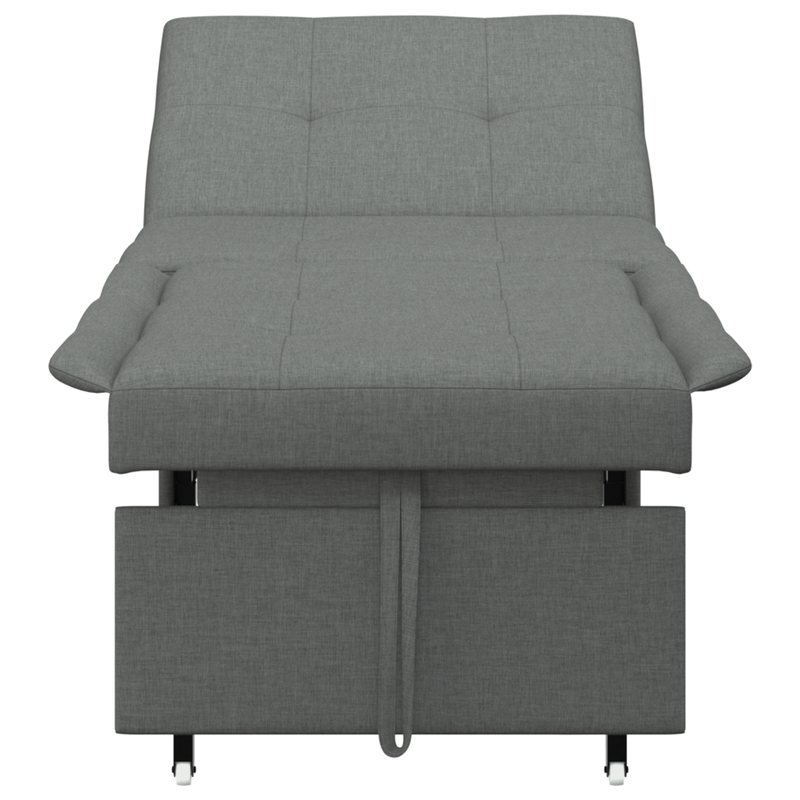 Sofa Bed 3-in-1 Pull-Out Design Dark Grey Fabric