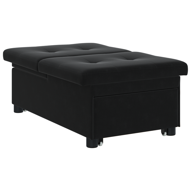 Sofa Bed 3-in-1 Pull-Out Black Velvet
