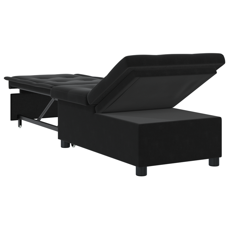 Sofa Bed 3-in-1 Pull-Out Black Velvet