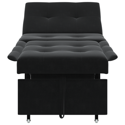 Sofa Bed 3-in-1 Pull-Out Black Velvet
