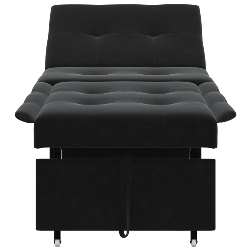 Sofa Bed 3-in-1 Pull-Out Black Velvet