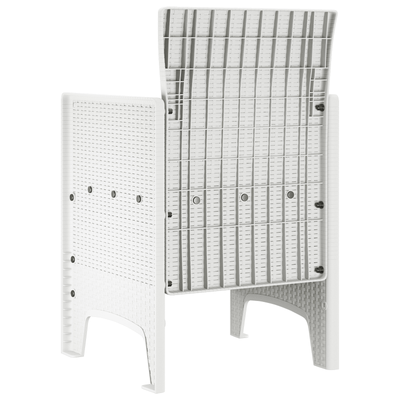 Garden Chairs with Cushions 2 pcs White Poly Rattan