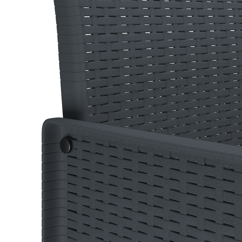 Garden Chairs with Cushions 4 pcs Anthracite Poly Rattan