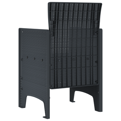 Garden Chairs with Cushions 4 pcs Anthracite Poly Rattan