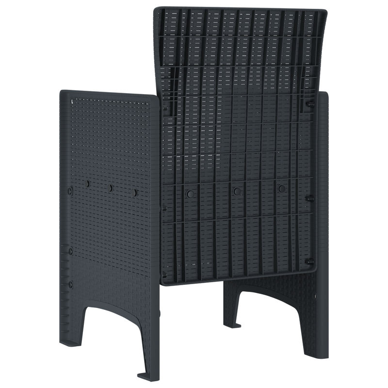 Garden Chairs with Cushions 4 pcs Anthracite Poly Rattan