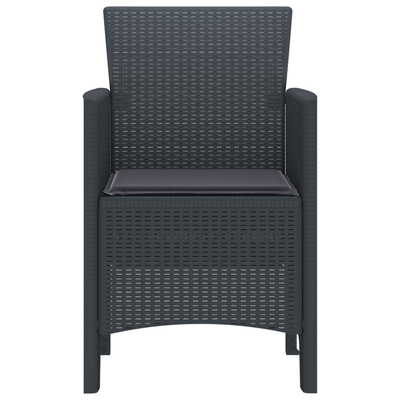 Garden Chairs with Cushions 4 pcs Anthracite Poly Rattan