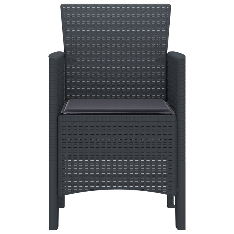 Garden Chairs with Cushions 4 pcs Anthracite Poly Rattan