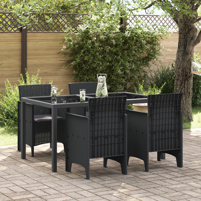 Garden Chairs with Cushions 4 pcs Anthracite Poly Rattan