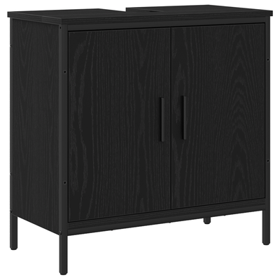 Bathroom Sink Cabinet Black Oak 60x30x60 cm Engineered Wood