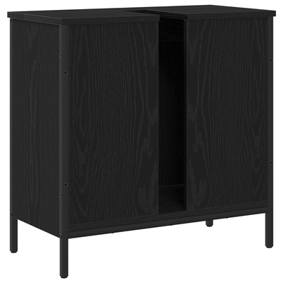 Bathroom Sink Cabinet Black Oak 60x30x60 cm Engineered Wood