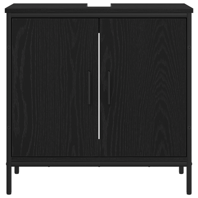 Bathroom Sink Cabinet Black Oak 60x30x60 cm Engineered Wood