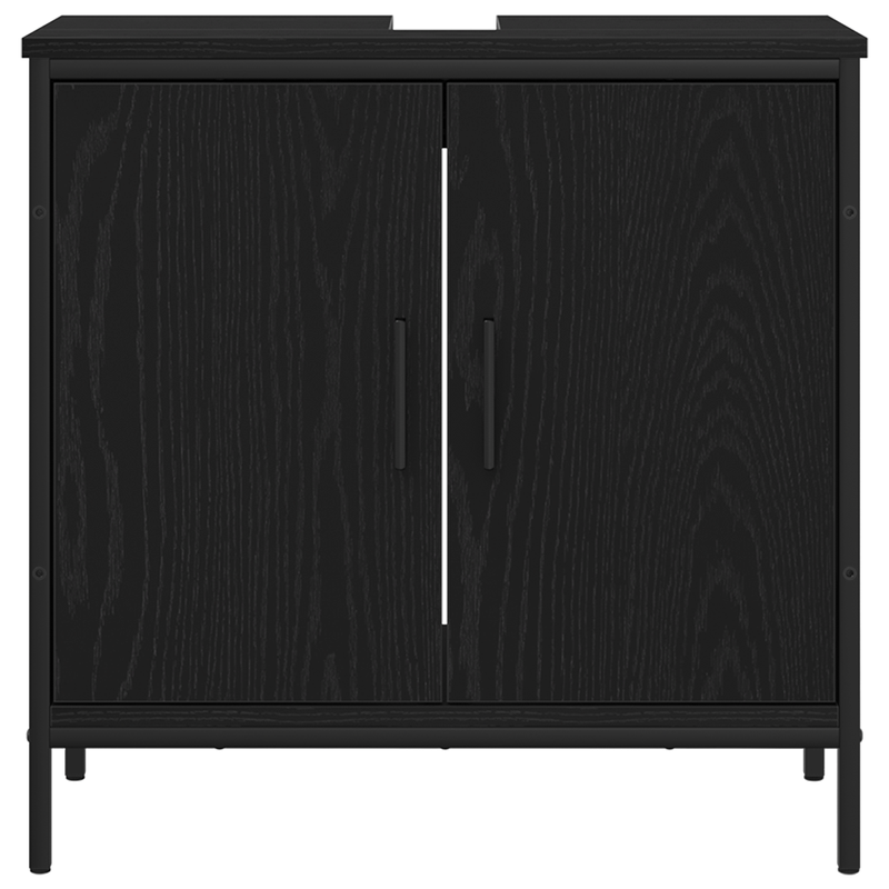 Bathroom Sink Cabinet Black Oak 60x30x60 cm Engineered Wood
