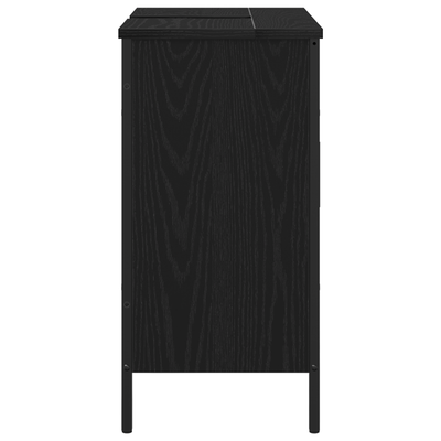 Bathroom Sink Cabinet Black Oak 60x30x60 cm Engineered Wood