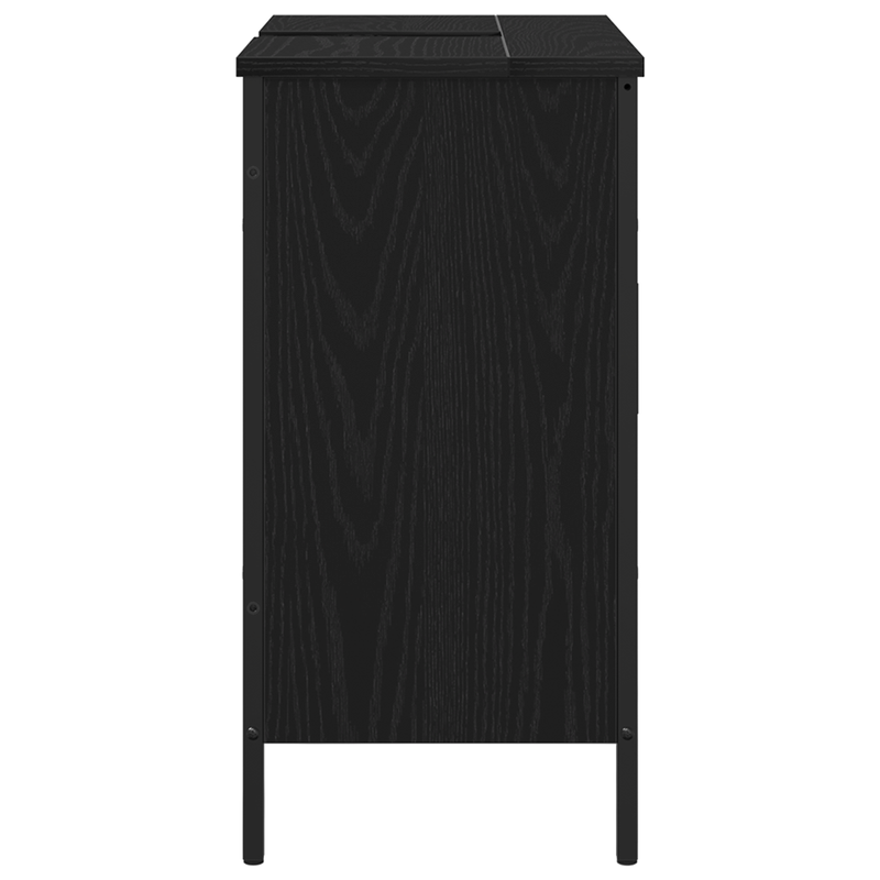 Bathroom Sink Cabinet Black Oak 60x30x60 cm Engineered Wood