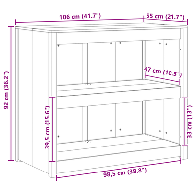 Outdoor Kitchen Cabinet 106x55x92 cm Solid Wood Douglas Fir