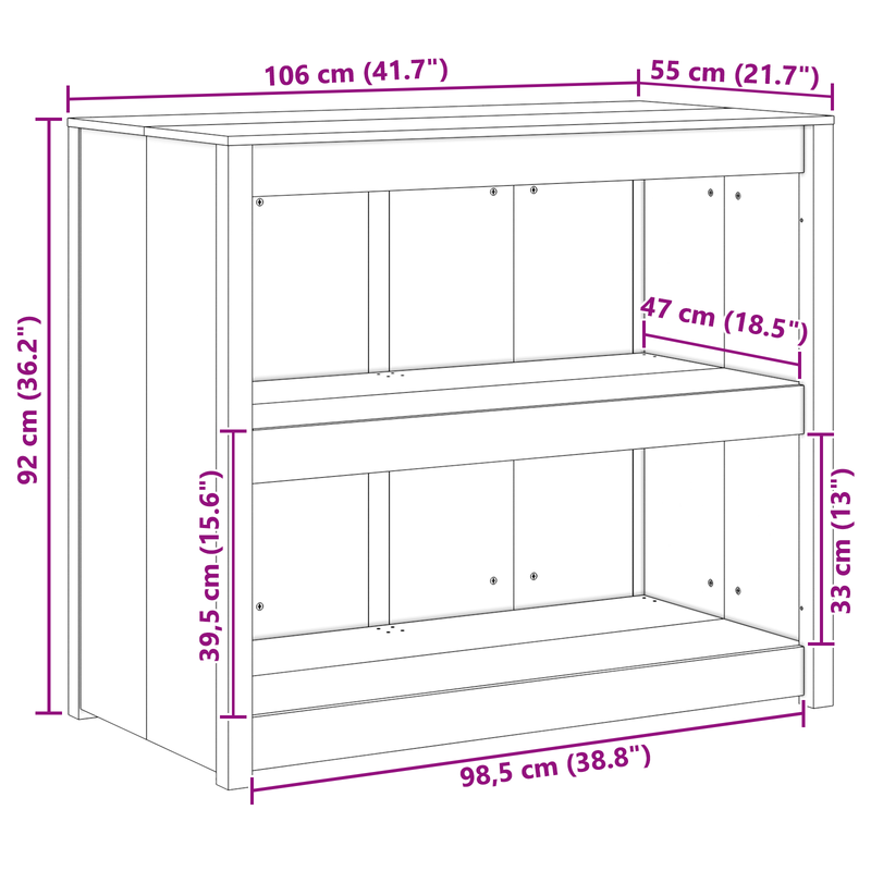 Outdoor Kitchen Cabinet 106x55x92 cm Solid Wood Douglas Fir