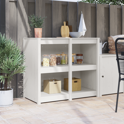 Outdoor Kitchen Cabinet White 106x55x92 cm Solid Wood Pine