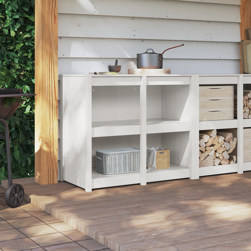 Outdoor Kitchen Cabinet White 106x55x92 cm Solid Wood Pine
