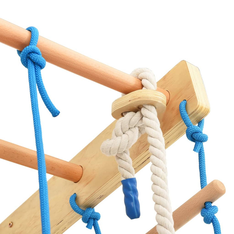Indoor Climbing Playset with Ladders Rings Slide Wood Payday Deals