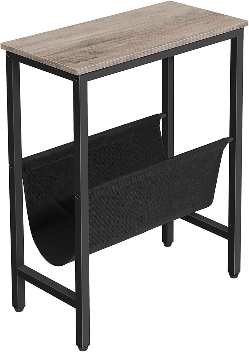 Industrial Side Table with Magazine Holder Sling and Metal Structure (Grey) Payday Deals