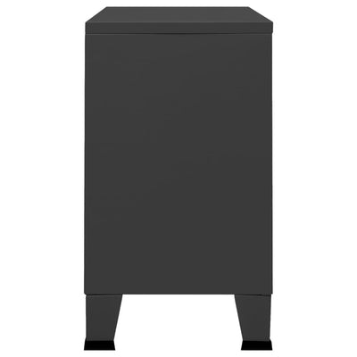 Industrial Sideboard Anthracite 105x35x62 cm Metal and Glass Payday Deals