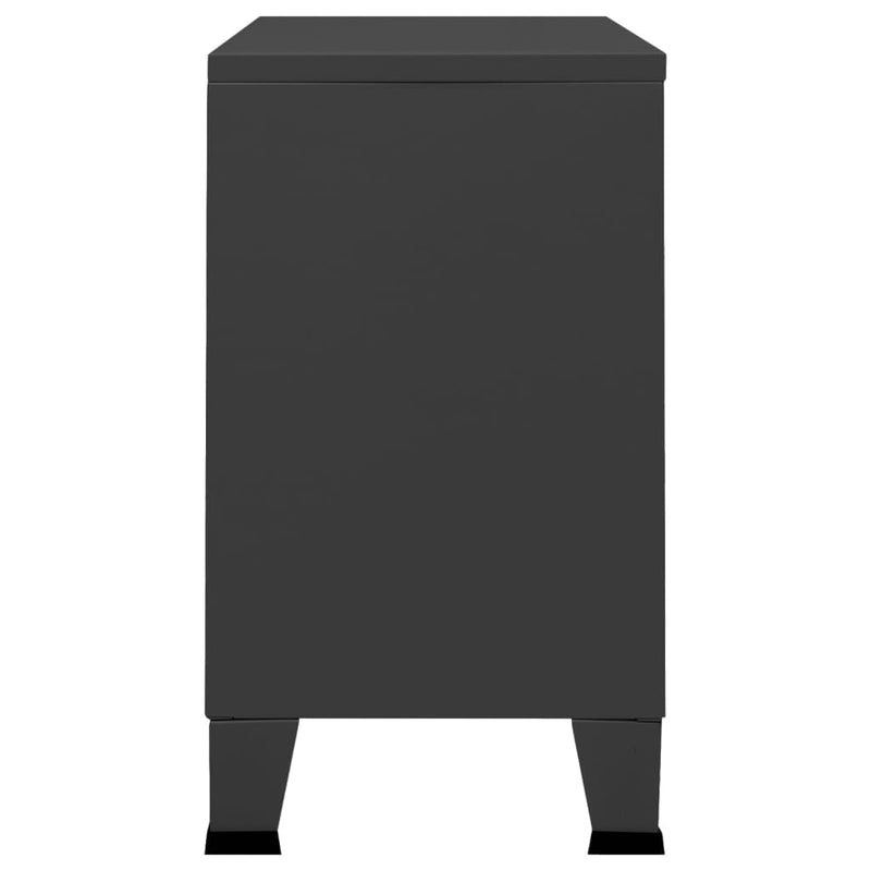 Industrial Sideboard Anthracite 105x35x62 cm Metal and Glass Payday Deals