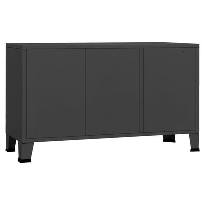 Industrial Sideboard Anthracite 105x35x62 cm Metal and Glass Payday Deals