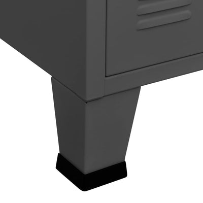 Industrial Sideboard Anthracite 105x35x62 cm Metal and Glass Payday Deals
