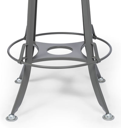 Industrial Swivel Height Adjustable Grey Oak Wood Bar Stool Chair with Back Payday Deals