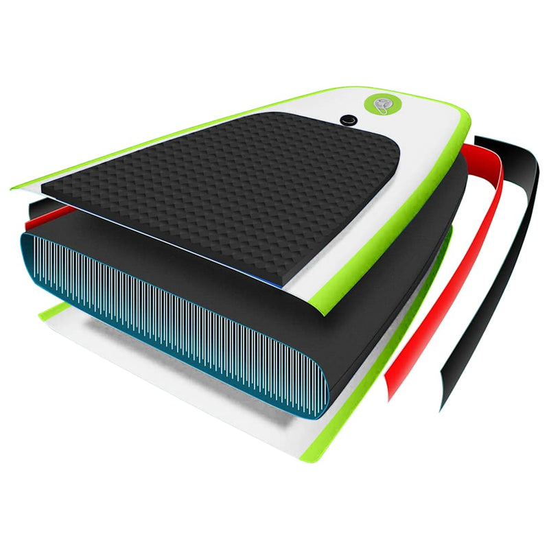 Inflatable Stand Up Paddle Board Set Green and White Payday Deals
