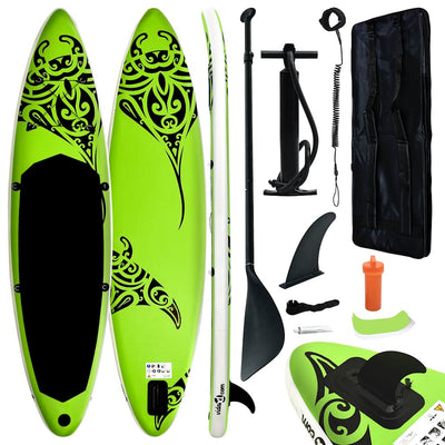 Inflatable Stand Up Paddleboard Set 320x76x15 cm Green Payday Deals