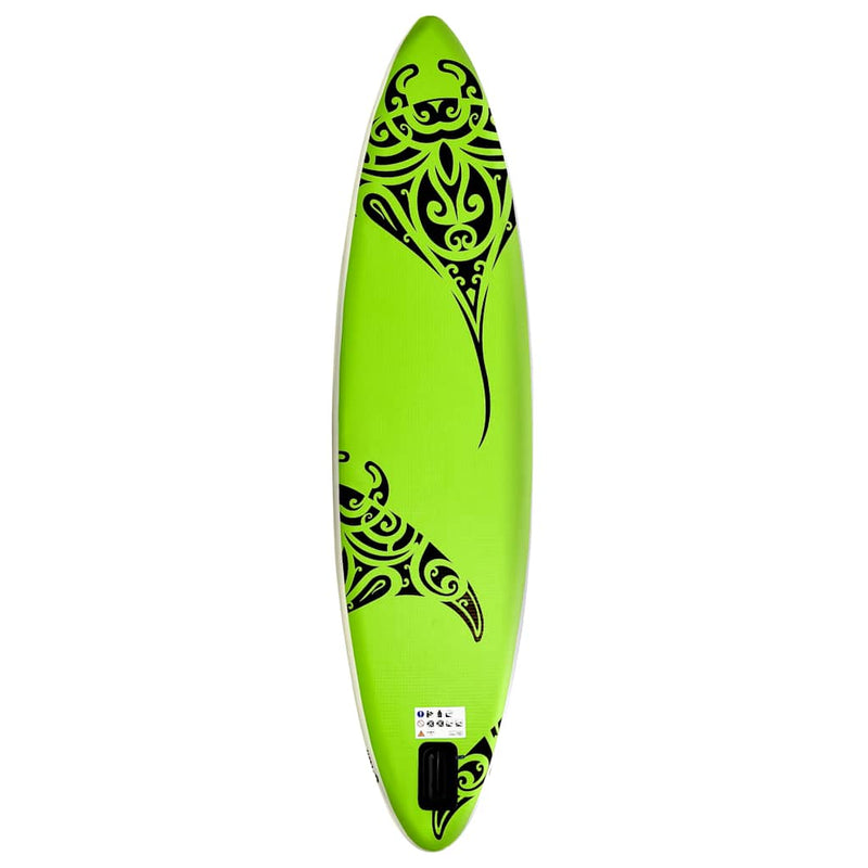 Inflatable Stand Up Paddleboard Set 320x76x15 cm Green Payday Deals