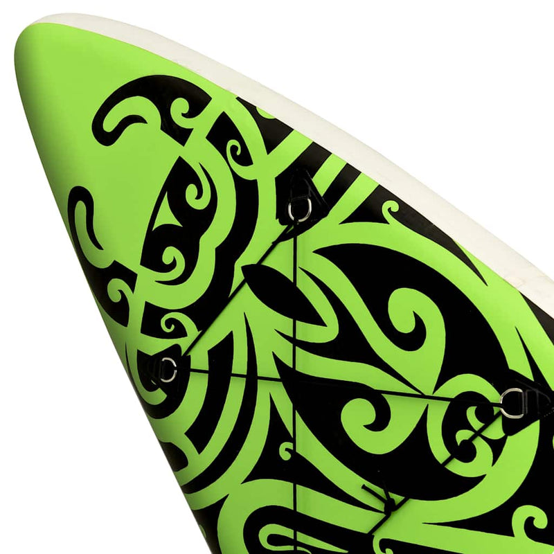Inflatable Stand Up Paddleboard Set 320x76x15 cm Green Payday Deals