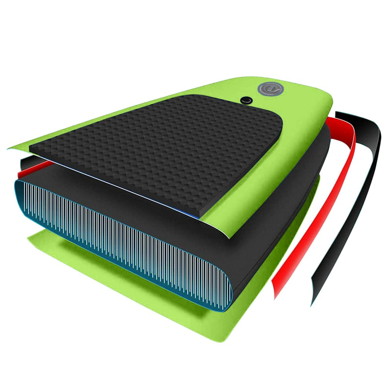 Inflatable Stand Up Paddleboard Set 320x76x15 cm Green Payday Deals