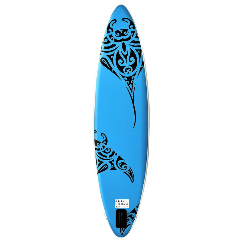 Inflatable Stand Up Paddleboard Set 366x76x15 cm Blue Payday Deals