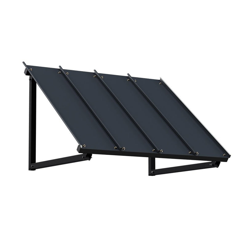 Instahut Window Door Awning Canopy 1mx1.2m Black Metal Frame Payday Deals