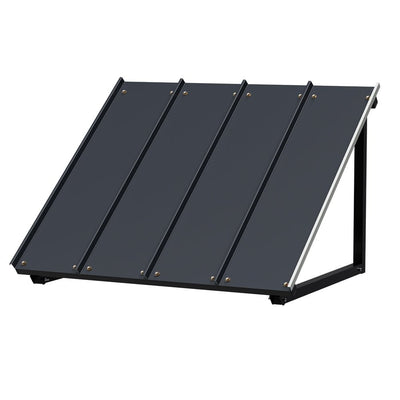 Instahut Window Door Awning Canopy 1mx1.2m Black Metal Frame Payday Deals