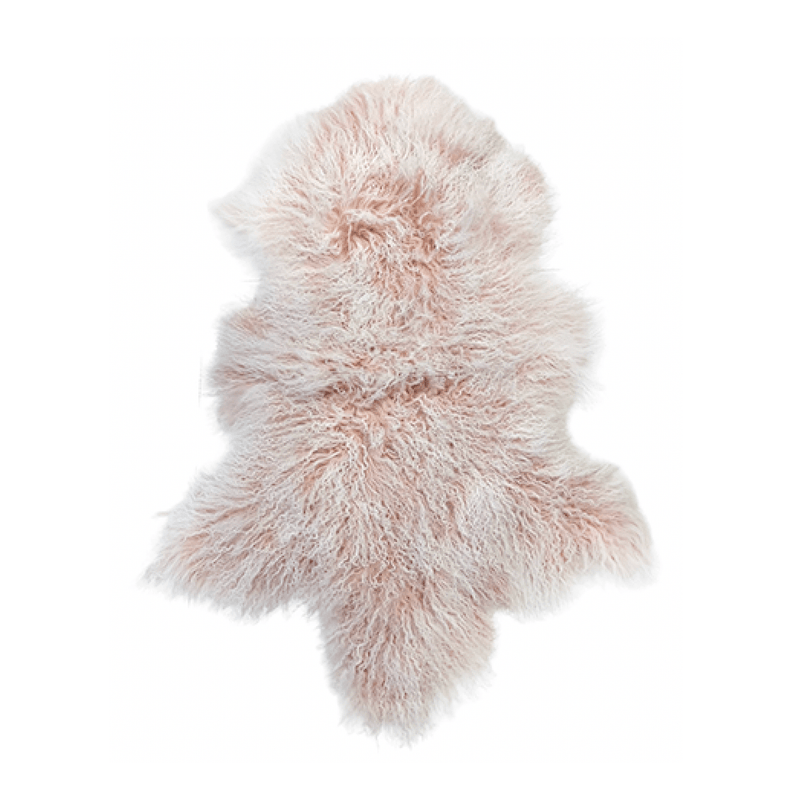 Interior Ave - Mongolian Fur Throw - 90CM - Pink Snow Payday Deals